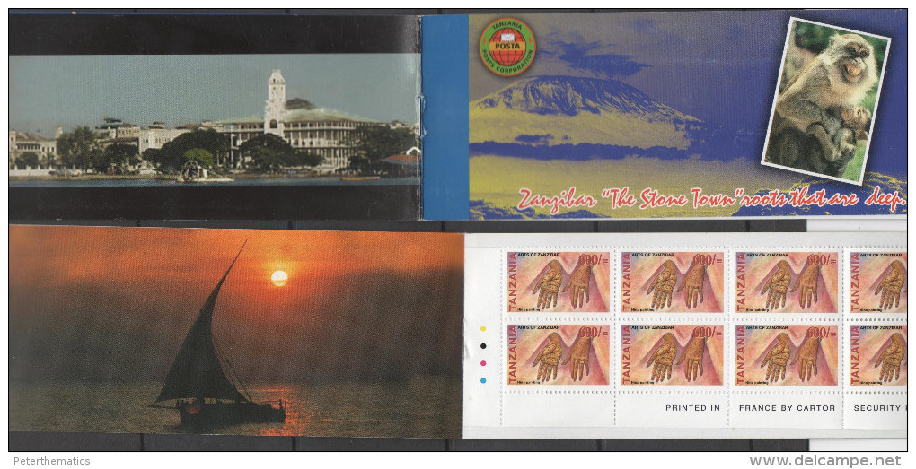 TANZANIA ,MNH,TOURISM, LOCAL BOOKLET, MONKEYS, FAUNA, MOUNTAINS, ART, ZANZIBAR, SCARCE - Autres & Non Classés