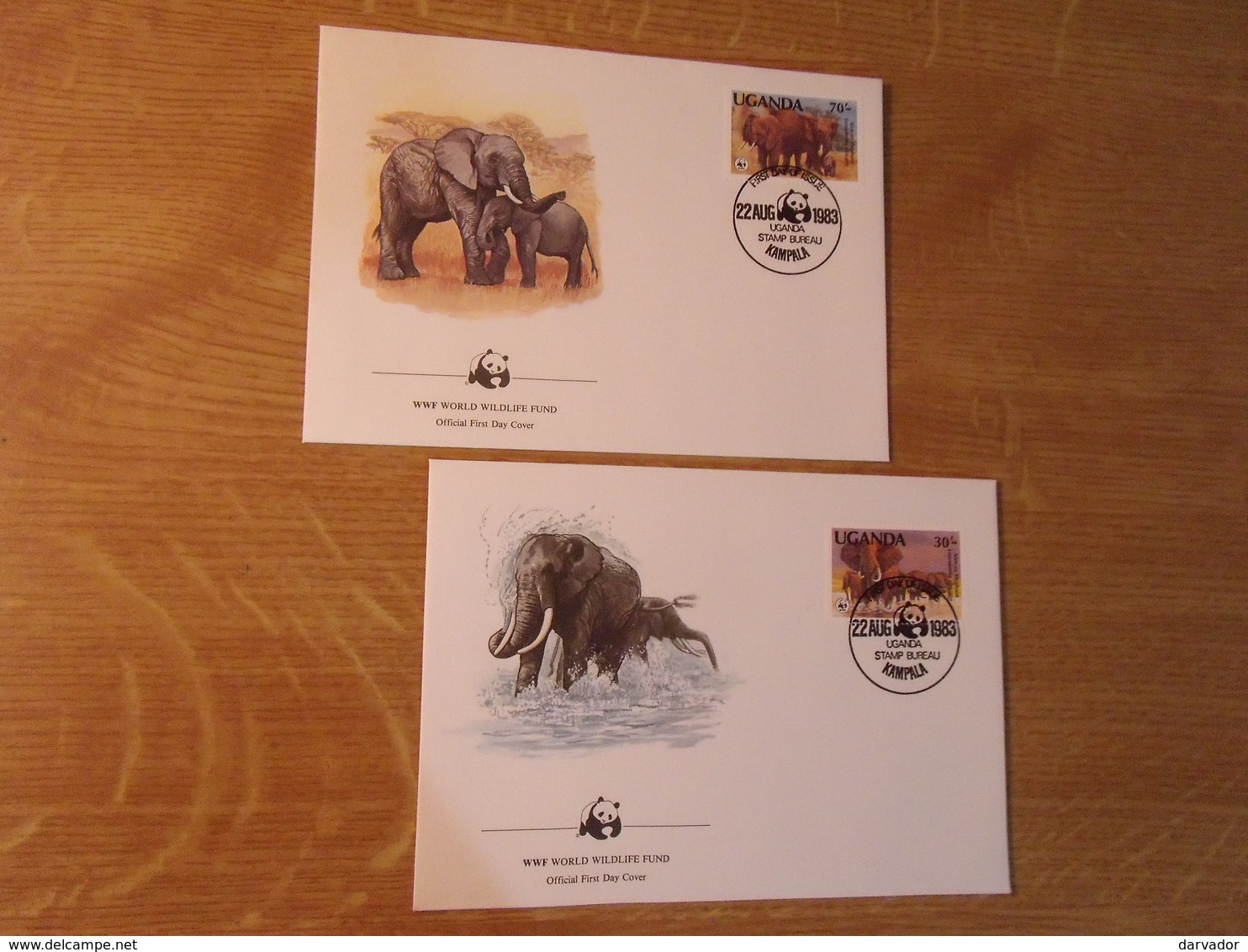 TC20 / UGANDA / Enveloppe " Thème éléphant " WWF - Elephants