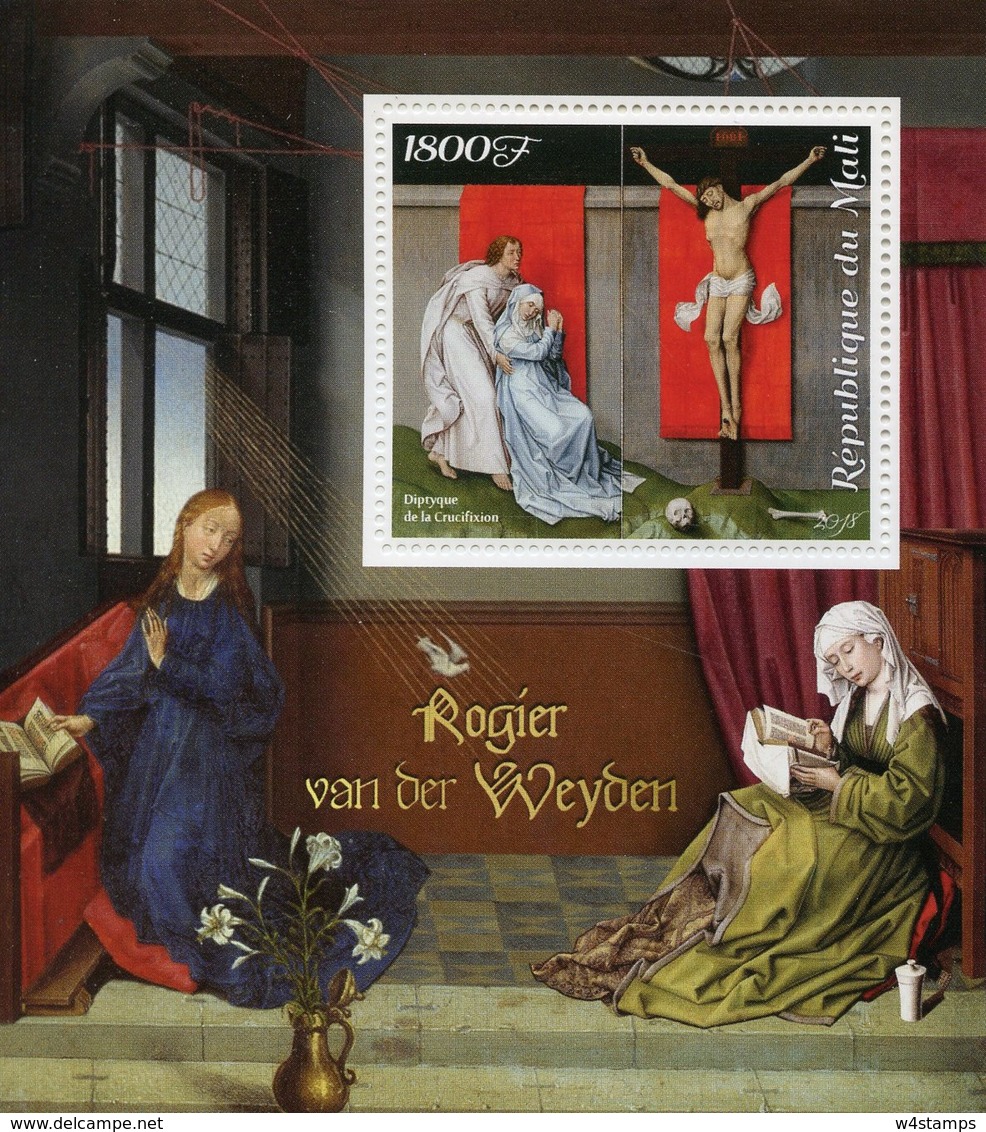 Mali 2018 MNH Rogier Van Der Weyden Crucifixion 1v S/S Paintings Religious Art Stamps - Religious