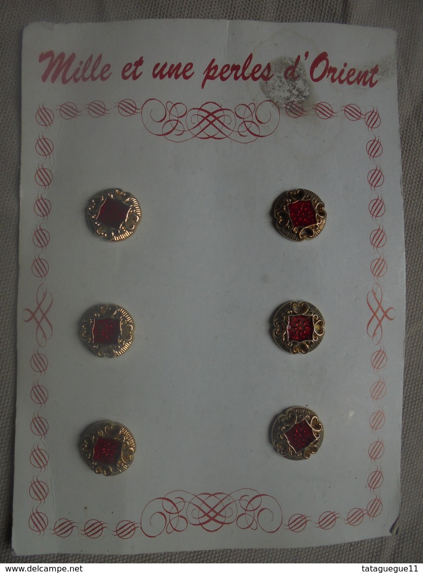 Vintage - Petit Lot De 6 Boutons Fantaisie Années 60 - Boutons