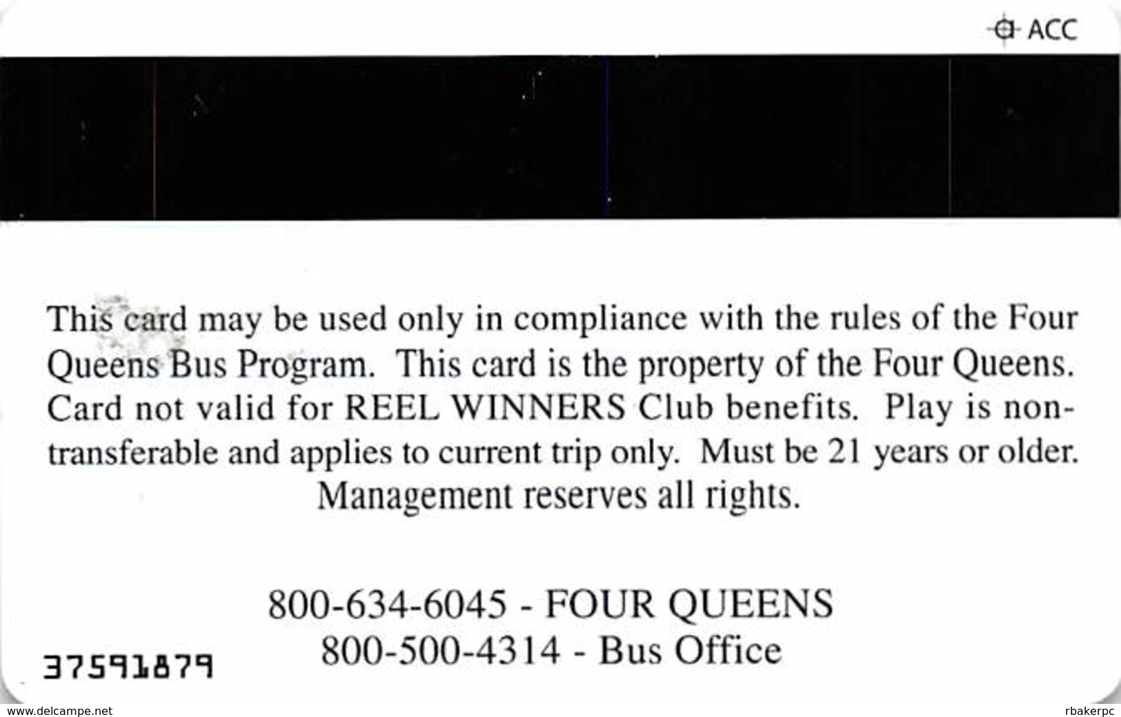 Four Queens Casino Las Vegas Bus Card - Casino Cards