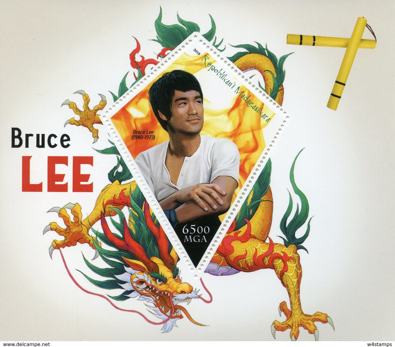 Madagascar 2018 MNH Bruce Lee 1v S/S Martial Arts Actors Famous People Stamps - Actors