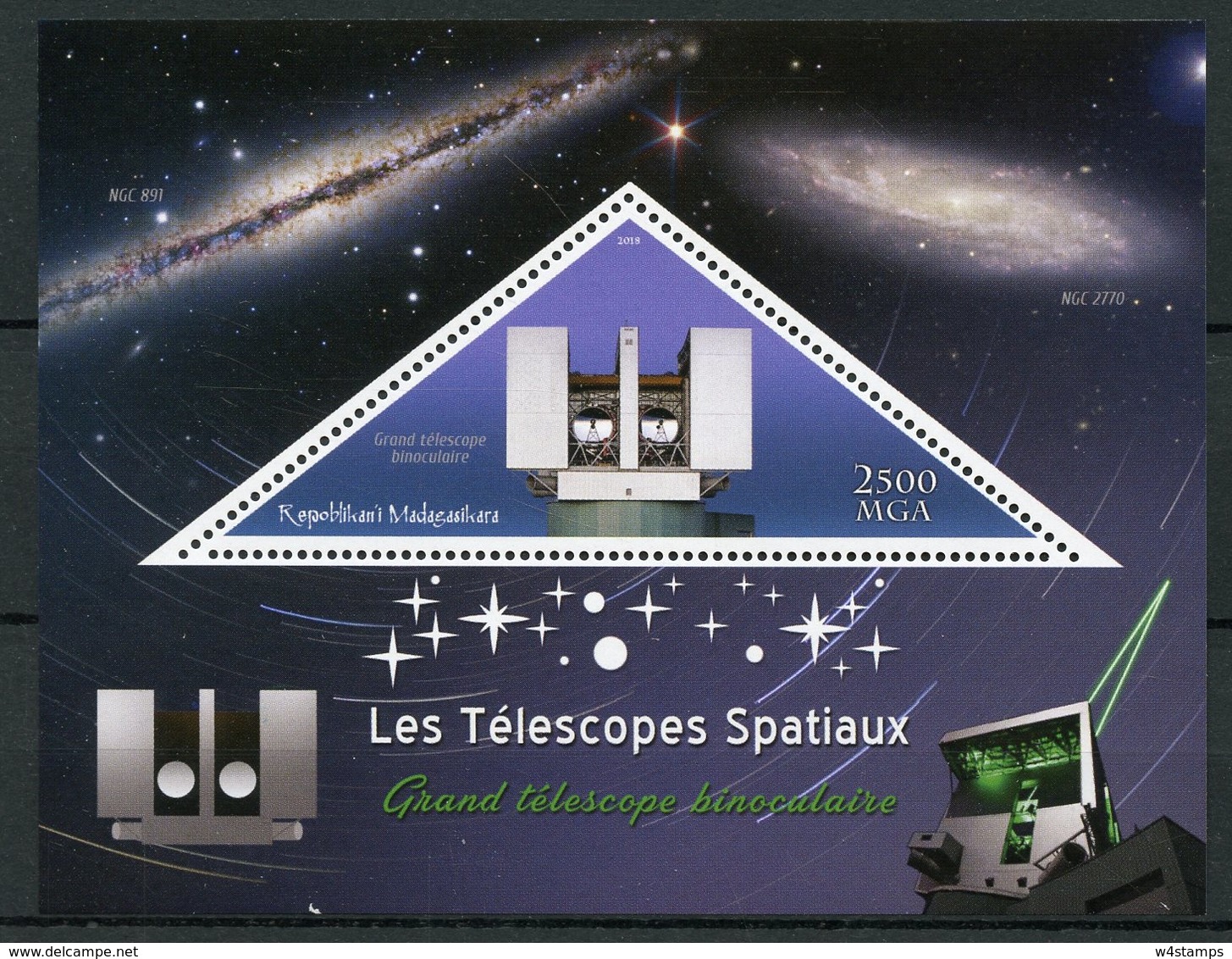 Madagascar 2018 MNH Space Telescopes Large Binocular Telescope 1v S/S Space Stamps - Other & Unclassified