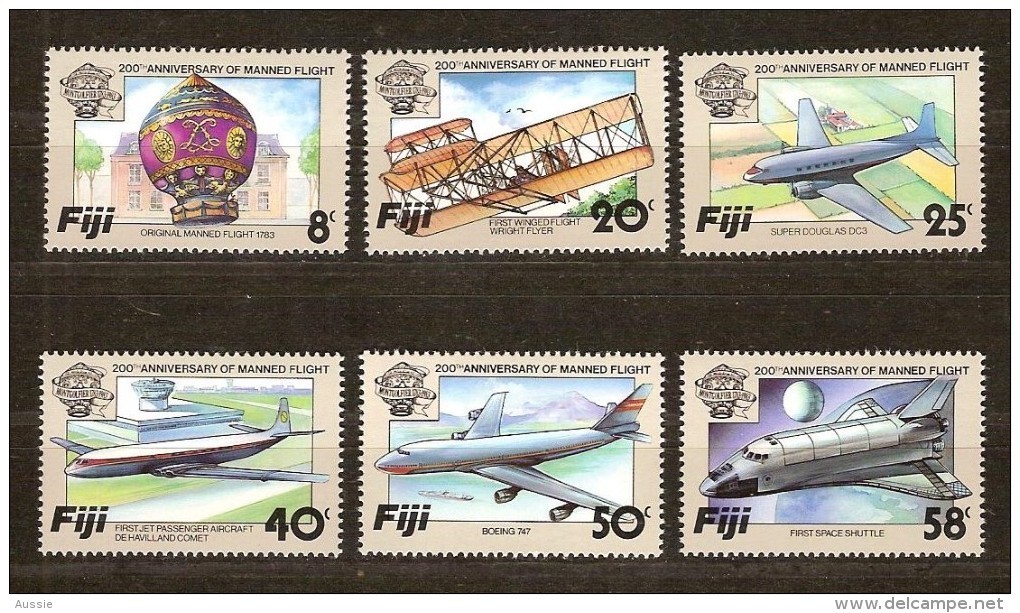 Fidji Fiji 1983 Yvertnr. 482-87 *** MNH Cote 8,50 Euro Avions Vliegtuigen - Fidji (1970-...)