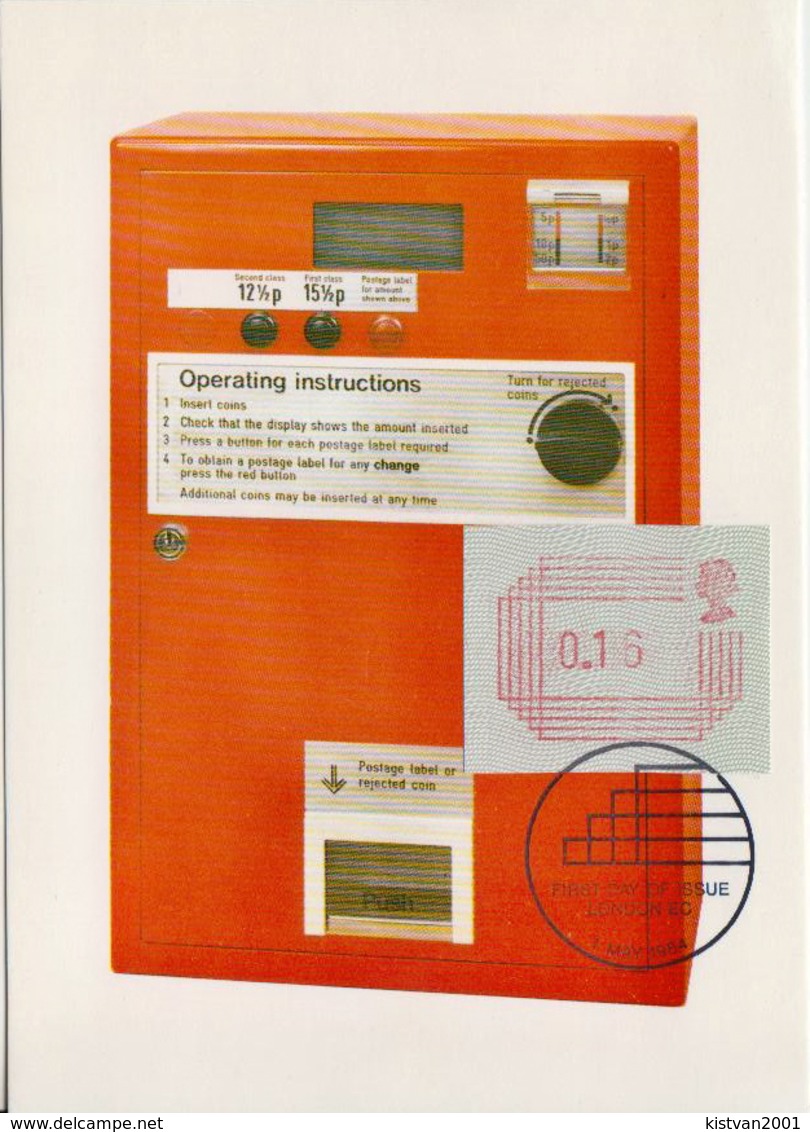 Great Britain Maximum Card With Automat Stamp - Franking Machines (EMA)