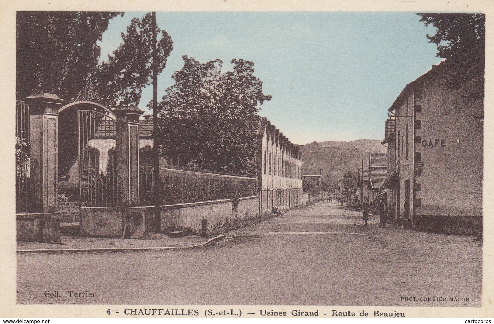 71 - Chauffailles - Usines Giraud - Route De Beaujeu - Carte Colorisée - Autres & Non Classés