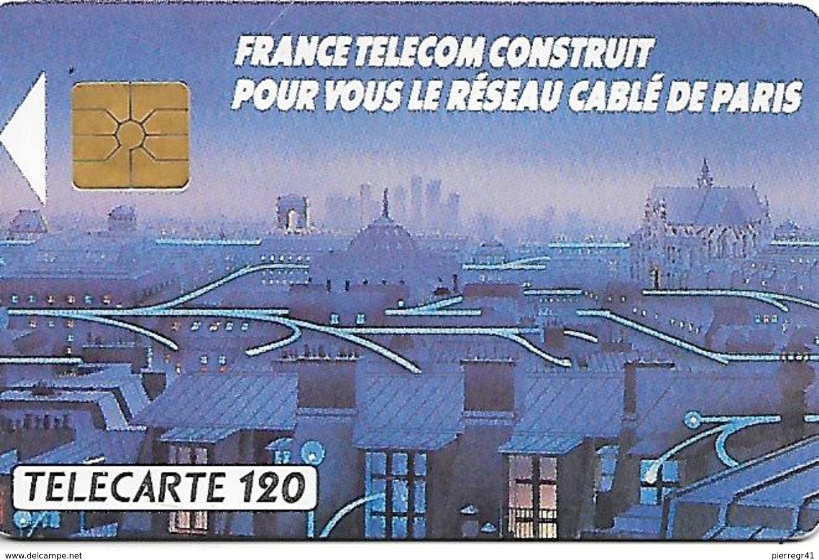 CARTE-a-PUBLIC-F110-120U-GEMA-1990-RESEAU  CABLE DE PARIS -UTILISE-TBE - 1990