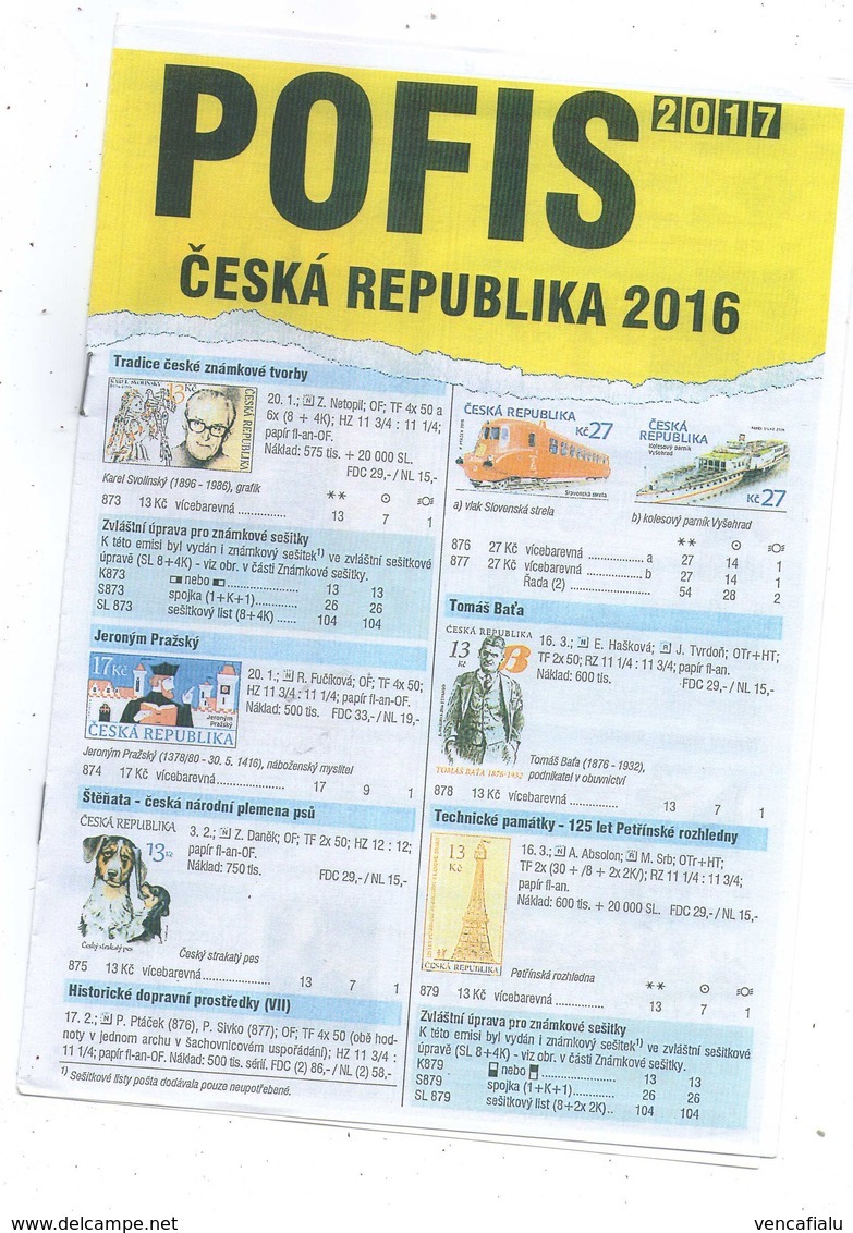 Czech Republic 2016 - Supplement, 8 Pages In Color,stamps, FDC, Cartes Maximum, BKL,... - Andere & Zonder Classificatie