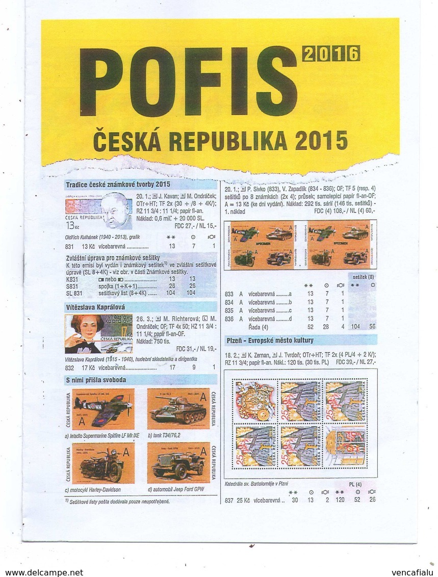 Czech Republic 2015 - Supplement, 8 Pages In Color,stamps, FDC, Cartes Maximum, BKL,... - Andere & Zonder Classificatie