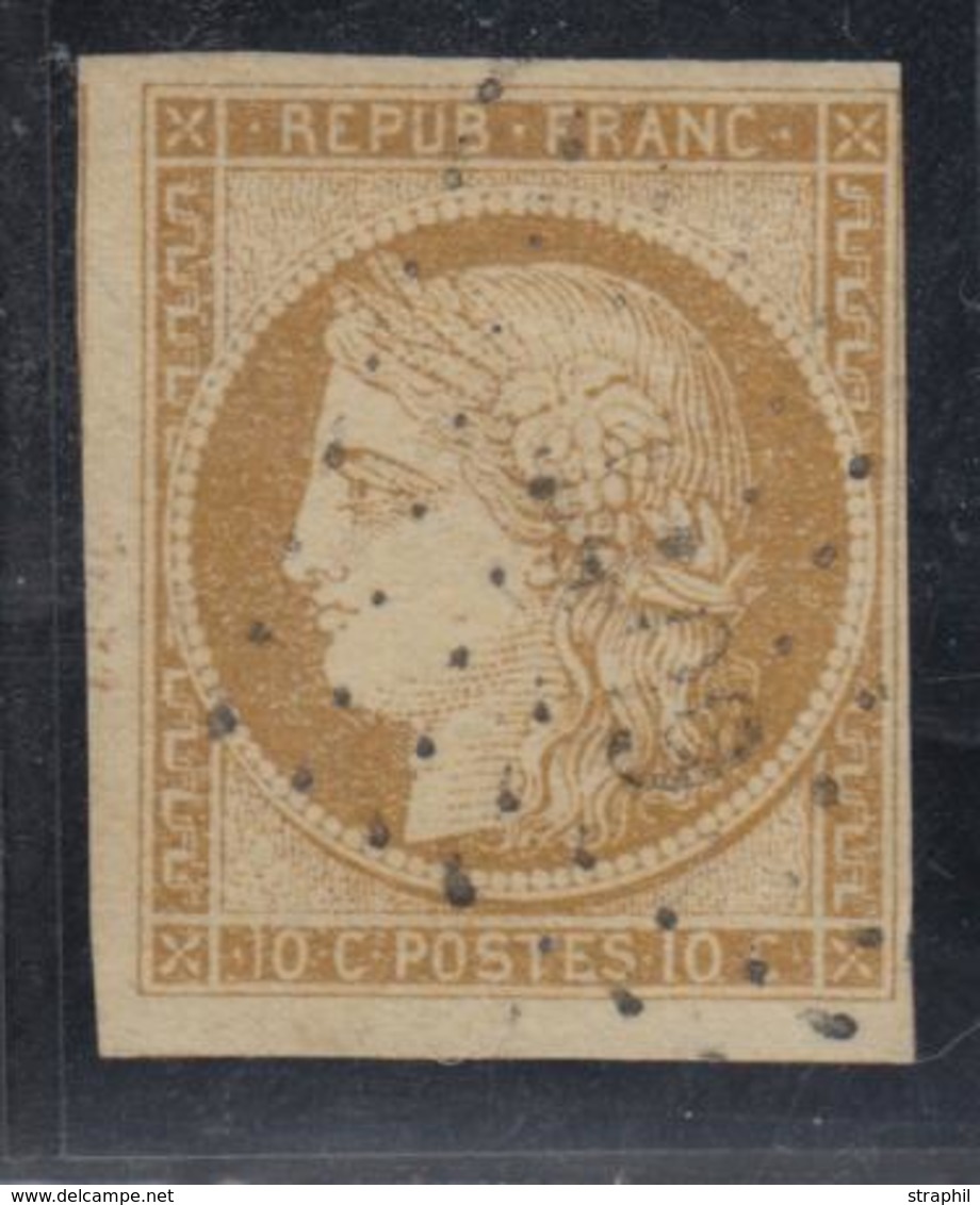 O EMISSION CERES 1849 - O - N°1 - 10c Bistre - Obl. PC - 1 Filet En Biseau - 1849-1850 Ceres