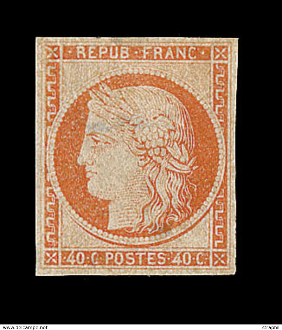 * EMISSION CERES 1849 - * - N°5c - 40c Roange - Gomme Brunâtre - Signé JF Brun - B - 1849-1850 Cérès