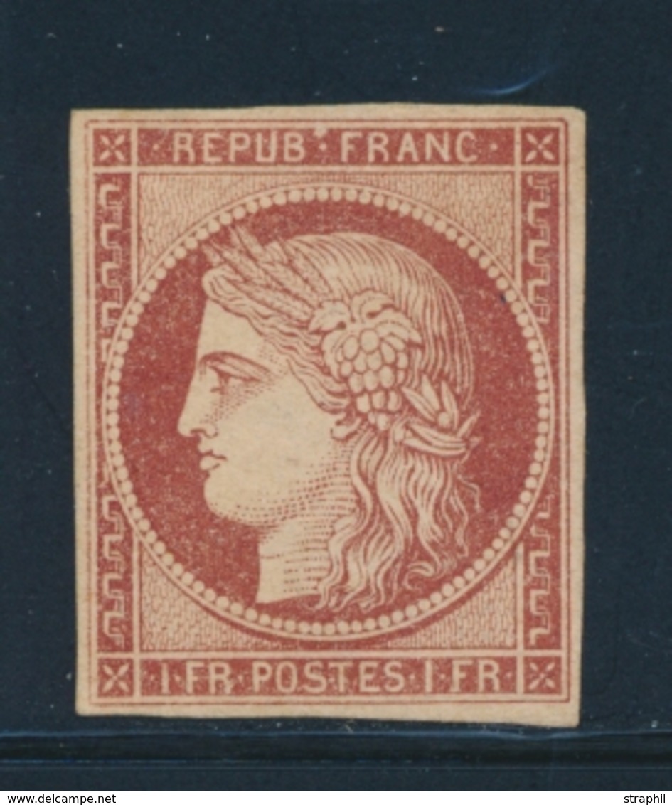 * EMISSION CERES 1849 - * - N°6A - 1F Rouge Brun  - Signé Roumet, Calves Et Brun - TB - 1849-1850 Ceres