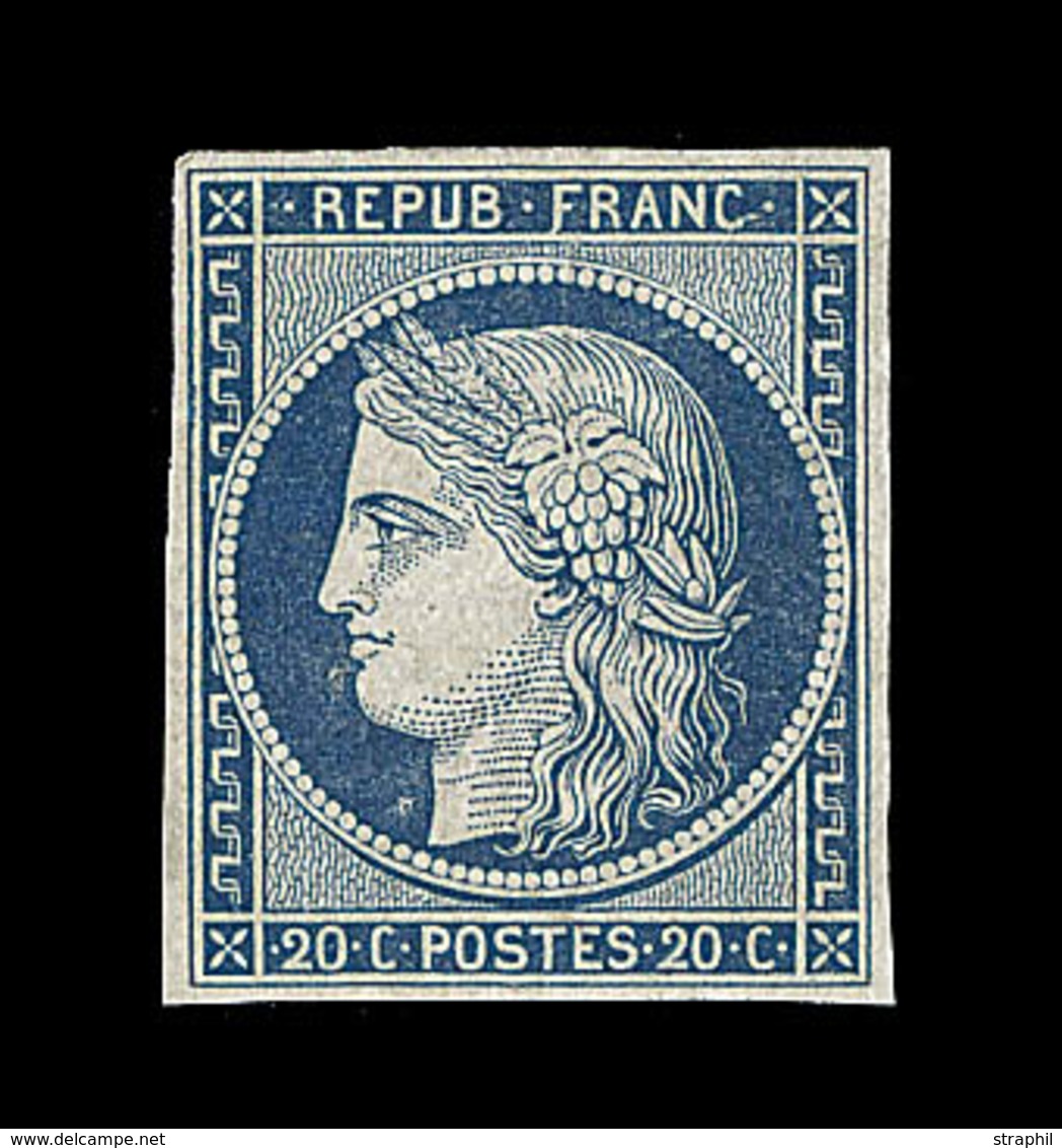 (*) EMISSION CERES 1849 - (*) - N°8 - 20c Bleu Foncé - Signé Calves - TB - 1849-1850 Cérès