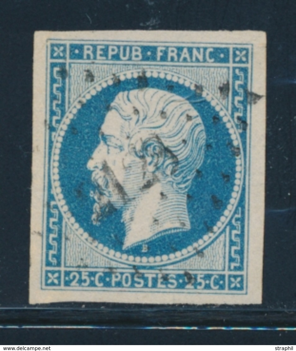 O EMISSION PRESIDENCE - O - N°10 - 25c Bleu - Obl PC - Belles Marges - TB/SUP - 1852 Louis-Napoleon