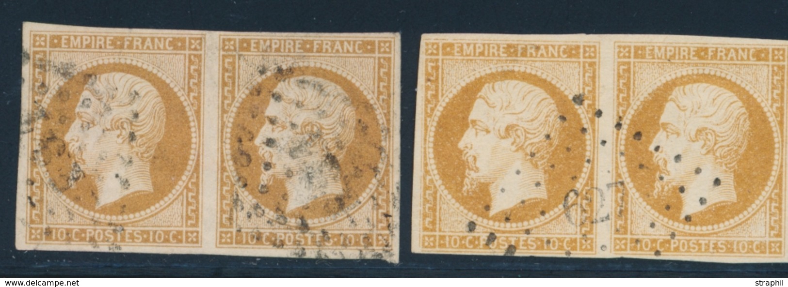 O NAPOLEON NON DENTELE - O - N°13A/B - En Paire - TB/SUP - 1853-1860 Napoléon III.