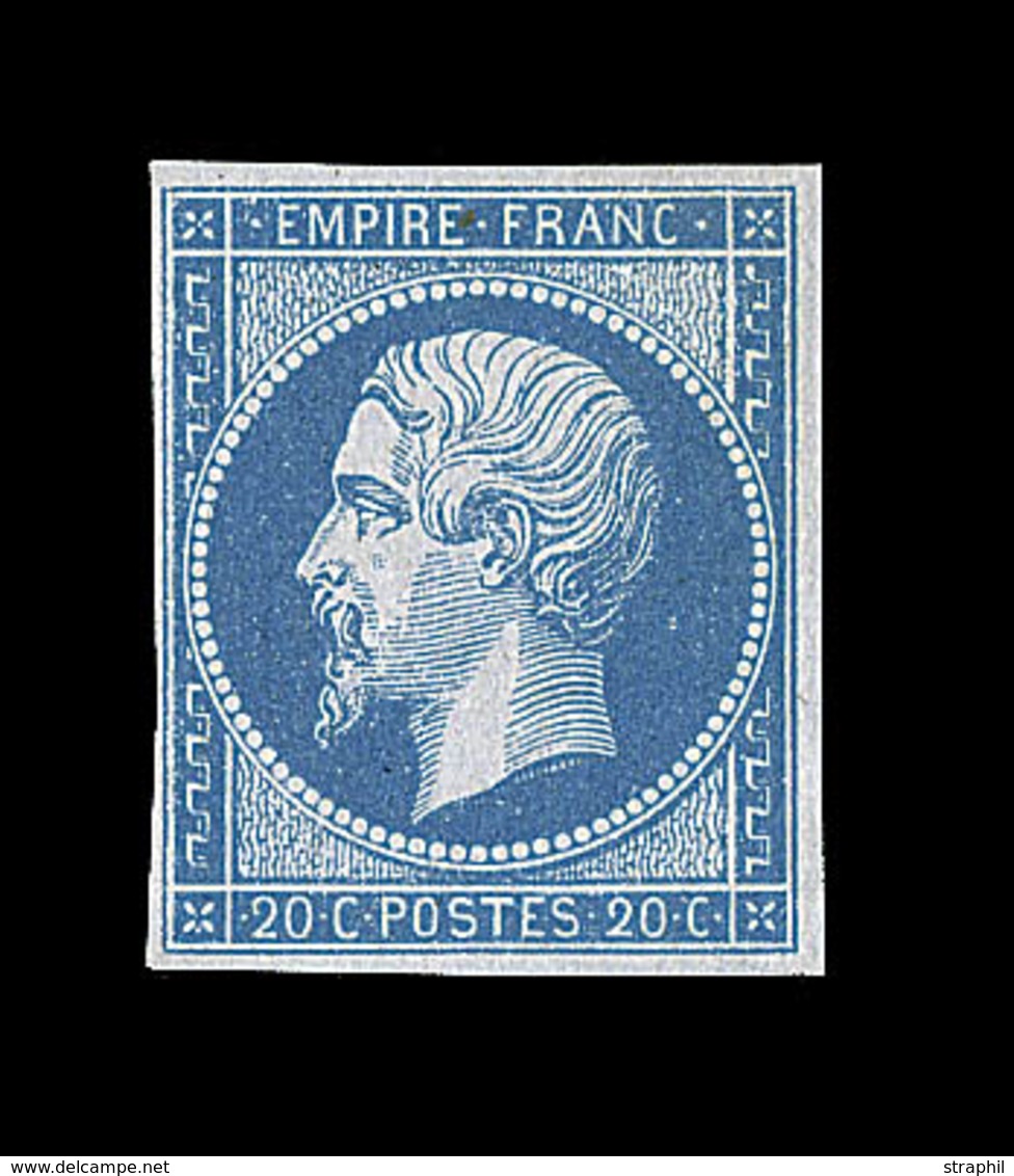 * NAPOLEON NON DENTELE - * - N°14A - 20c Bleu - TB - 1853-1860 Napoléon III.