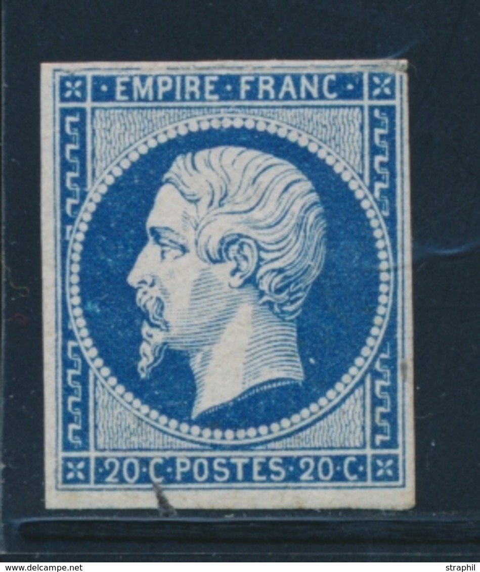 ** NAPOLEON NON DENTELE - ** - N°14Aa - 20c Bleu Foncé - Signé Calves - TB - 1853-1860 Napoléon III.