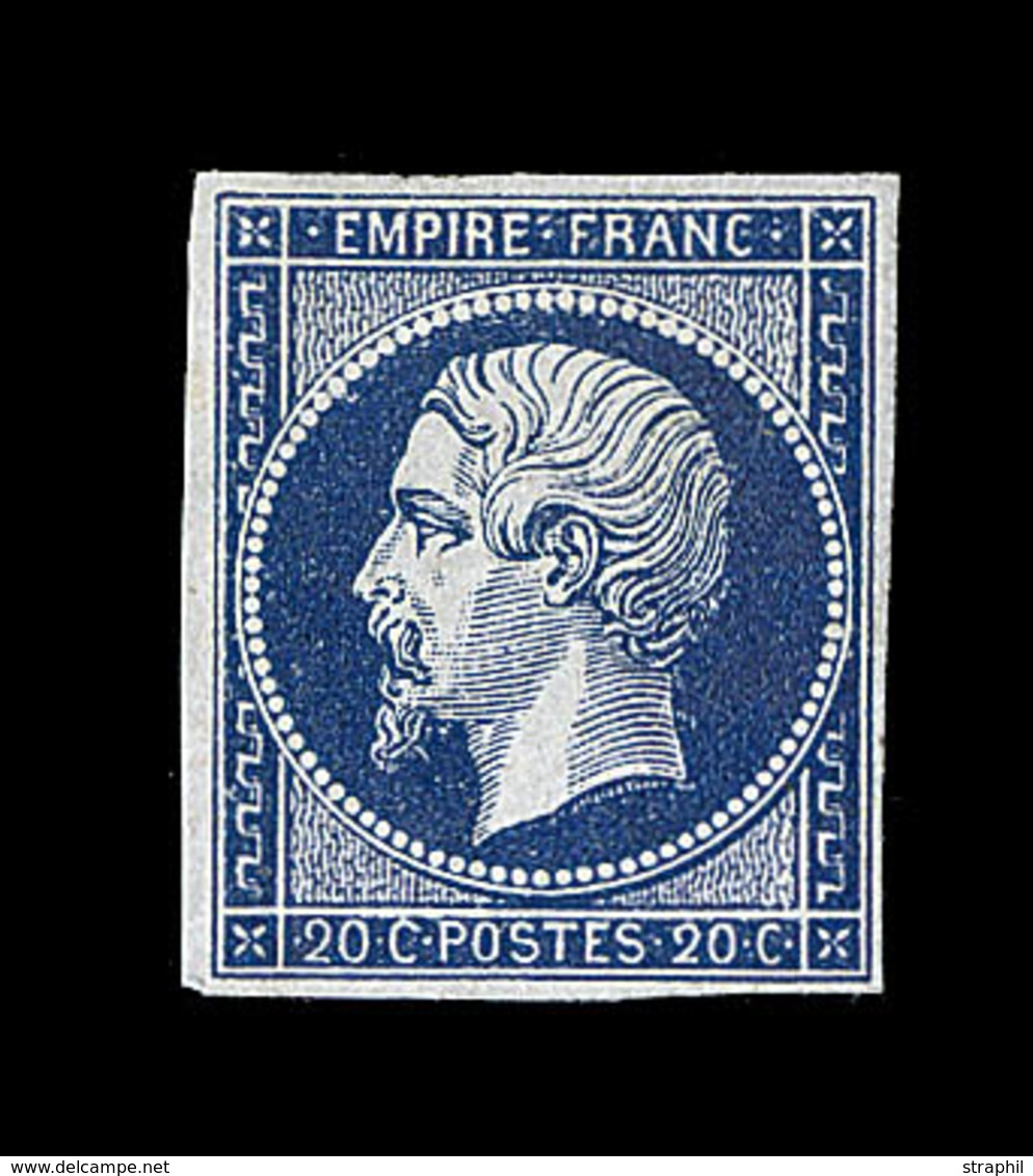 * NAPOLEON NON DENTELE - * - N°14Aa - Tendance  Bleu Noir - Signé Miro - TB - 1853-1860 Napoléon III.