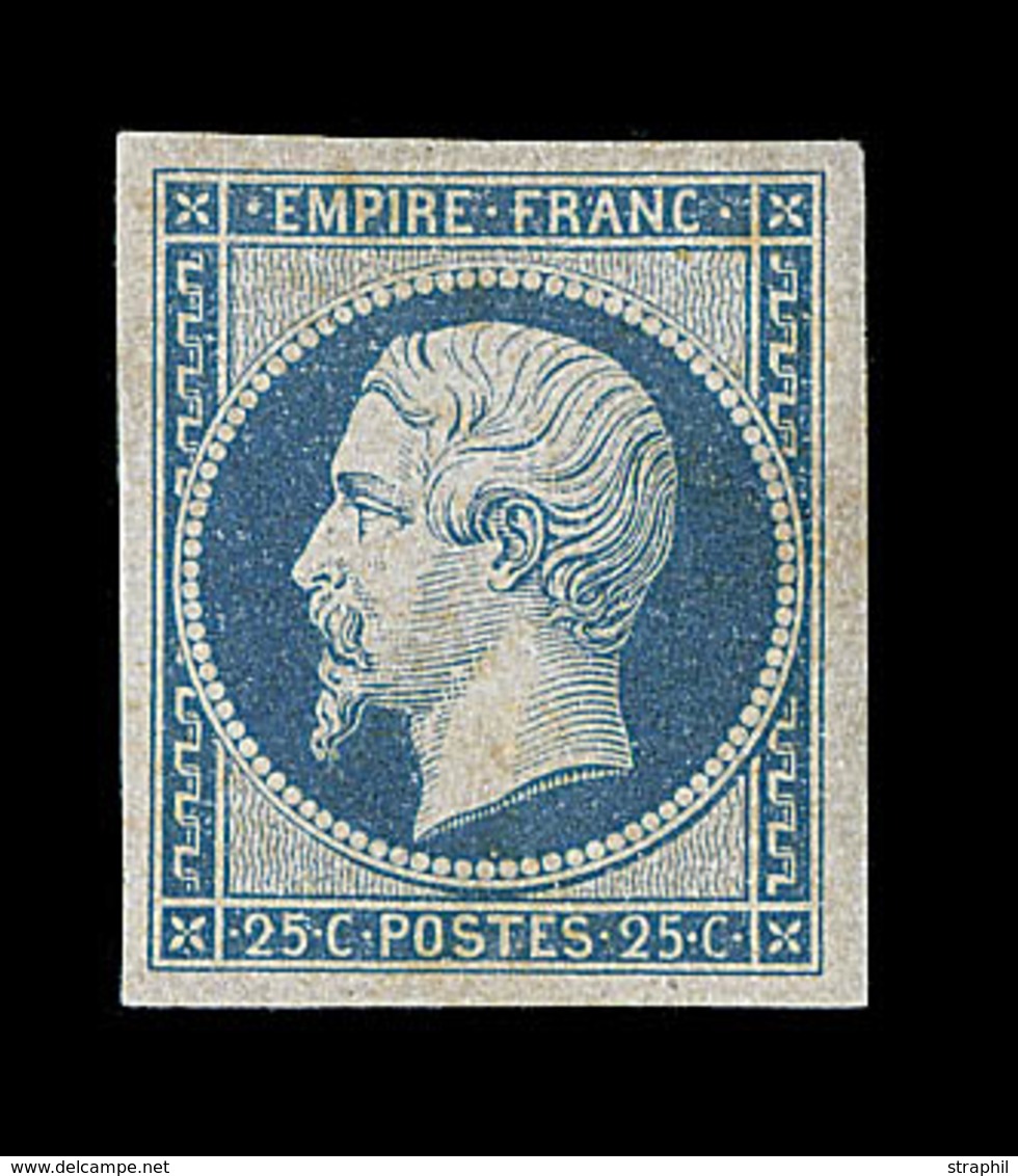 ** NAPOLEON NON DENTELE - ** - N°15 - 25c Bleu - Signé Calves - TB - 1853-1860 Napoleone III
