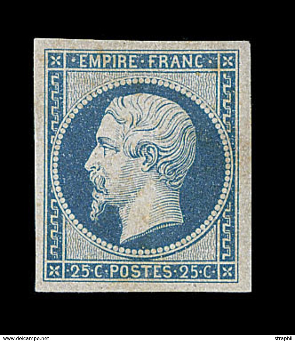 ** NAPOLEON NON DENTELE - ** - N°15 - 25c Bleu - Signé Calves - TB - 1853-1860 Napoléon III