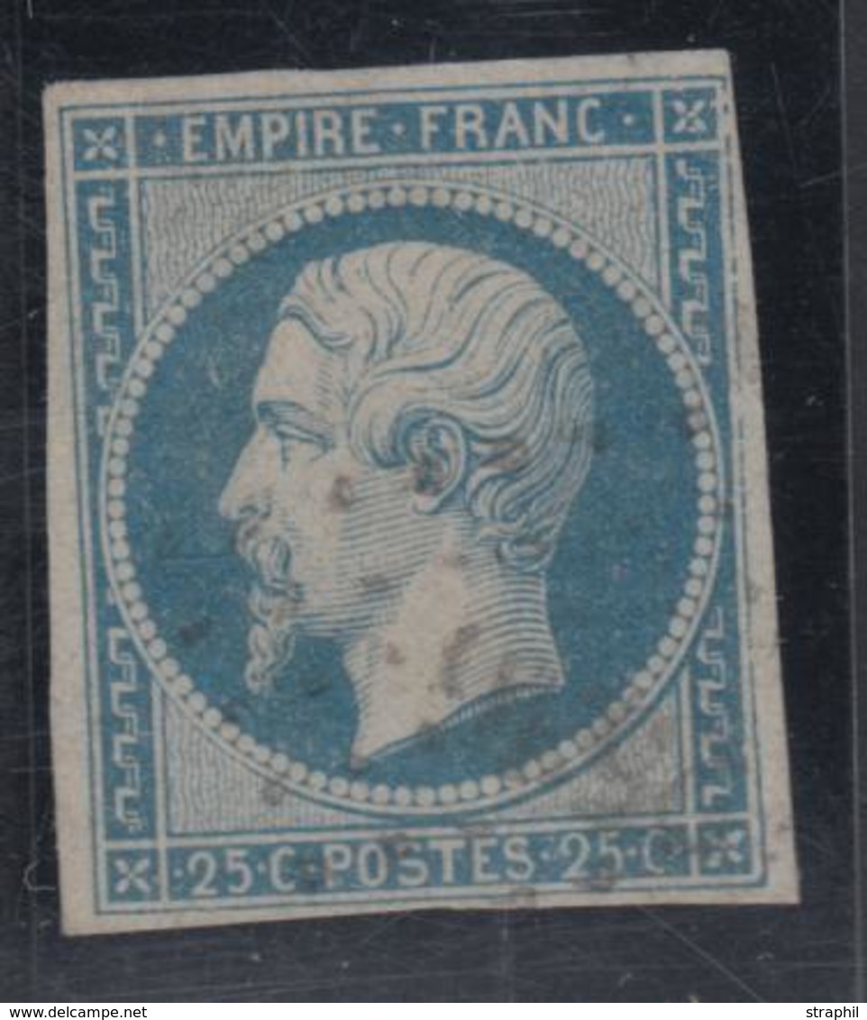 O NAPOLEON NON DENTELE - O - N°15 - 25c Bleu - Obl. PC - TB - 1853-1860 Napoleon III