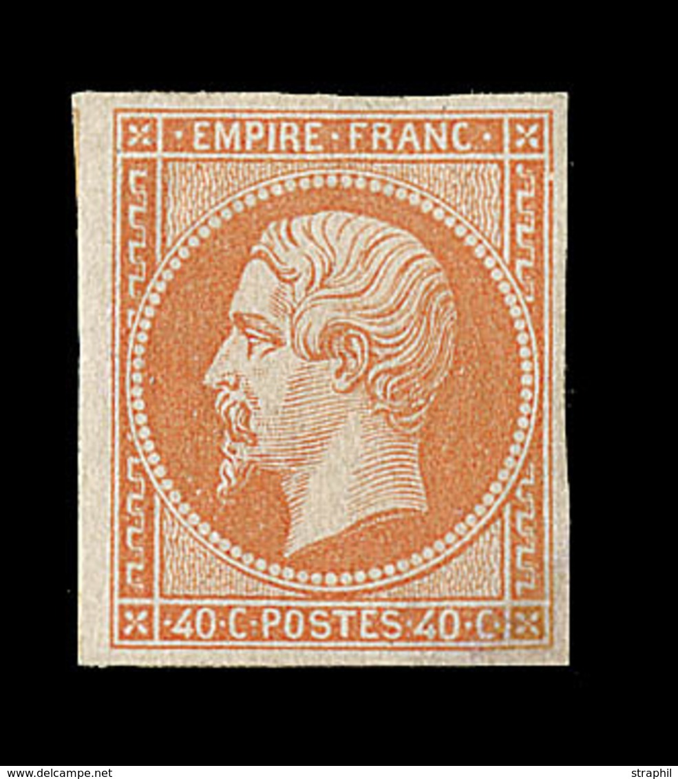 * NAPOLEON NON DENTELE - * - N°16 - 40c Orange- Signé Thiaude - TB - 1853-1860 Napoleon III