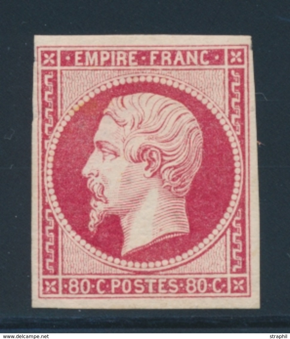 ** NAPOLEON NON DENTELE - ** - N°17A - 80c Carmin - Signé Calves Et Brun - TB - 1853-1860 Napoléon III.