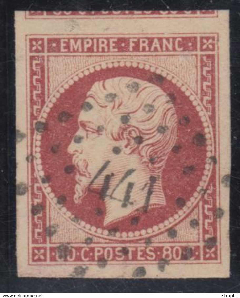 O NAPOLEON NON DENTELE - O - N°17Aa - 80c Carmin Clair - SUP - 1853-1860 Napoléon III.
