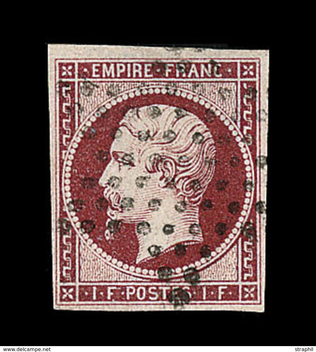 O NAPOLEON NON DENTELE - O - N°18a - 1F Carmin Foncé - Signé Calves - TB - 1853-1860 Napoleon III