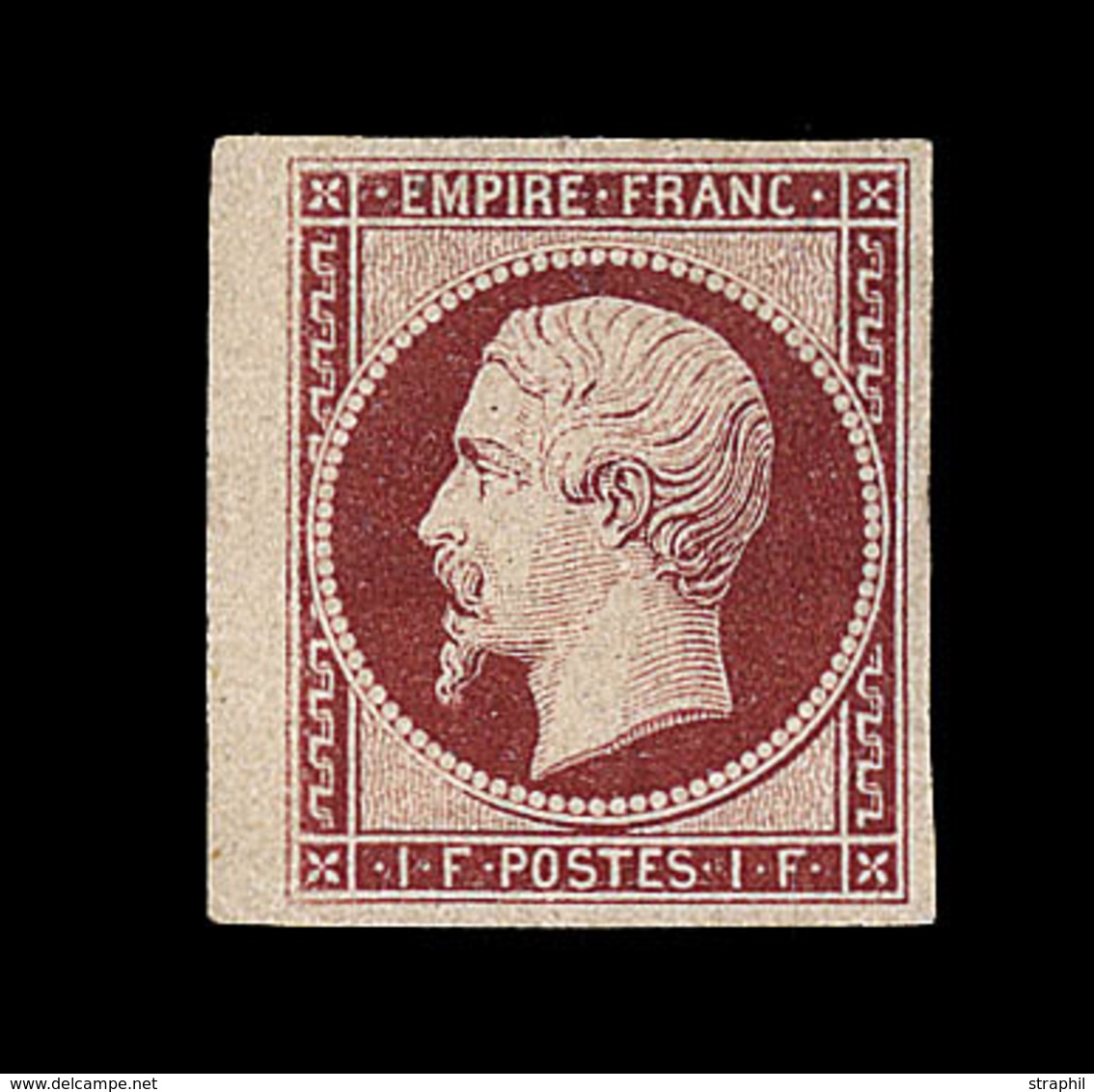 * NAPOLEON NON DENTELE - * - N°18g - 1F Velours - Nuance Exceptionnelle - Signé Brun - TB - 1853-1860 Napoléon III.