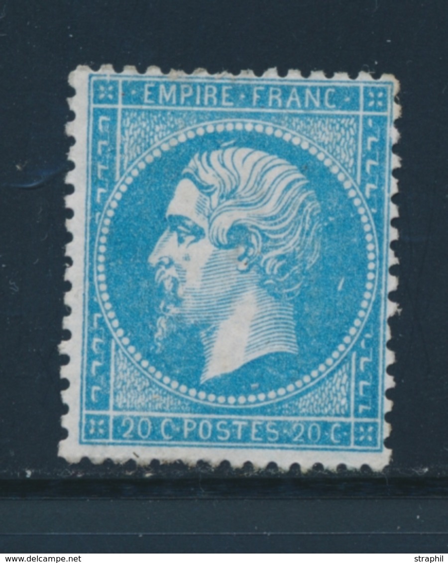 * NAPOLEON DENTELE - * - N°22 - 20c Bleu - TB - 1862 Napoleon III