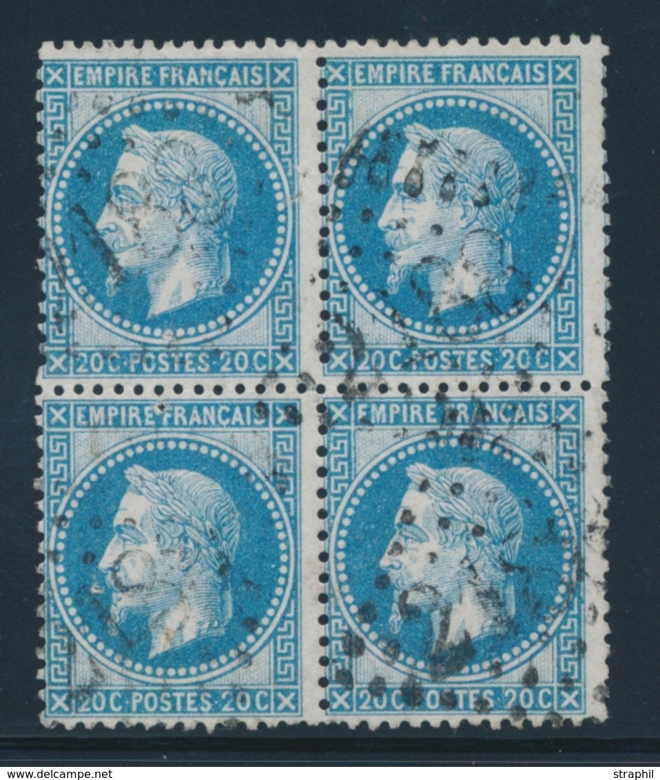 O NAPOLEON LAURE - O - N°29A - Bloc De 4 - Trous D'aiguille D'archive - 1863-1870 Napoleon III With Laurels