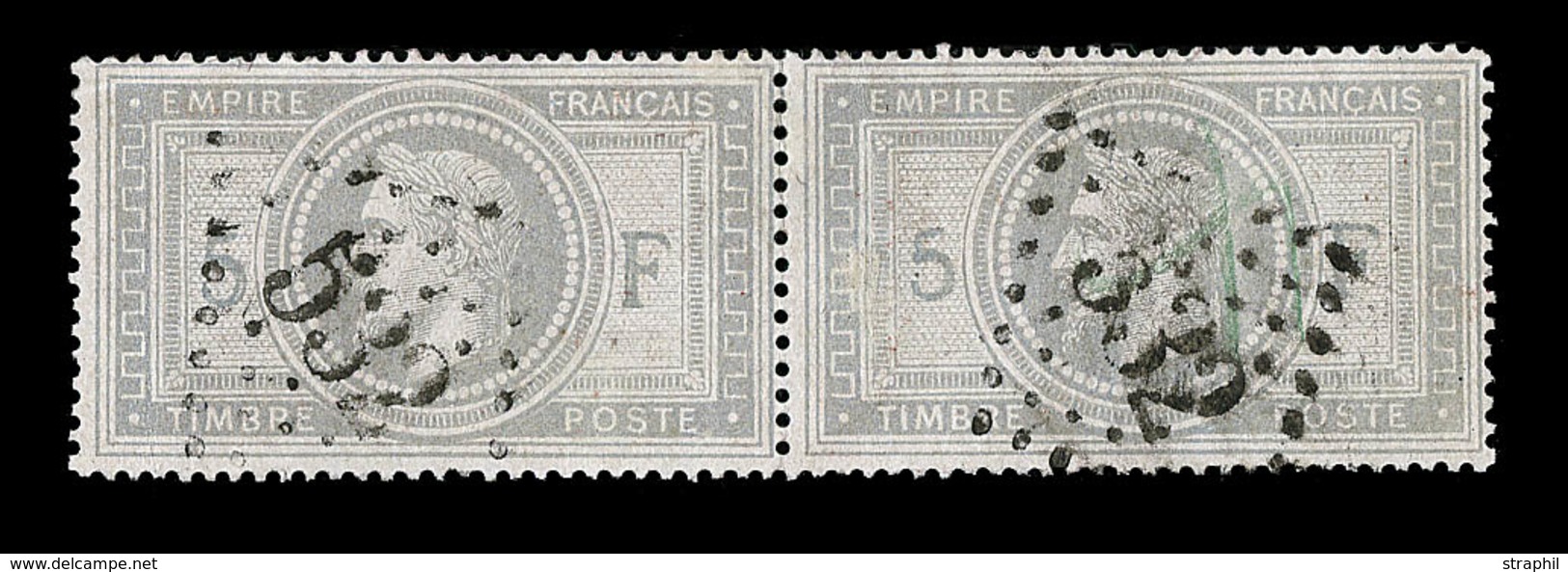 O NAPOLEON LAURE - O - N°33 - 5F Empire - Paire - Obl. GC 532 (Bordeaux) - TB - 1863-1870 Napoléon III Lauré