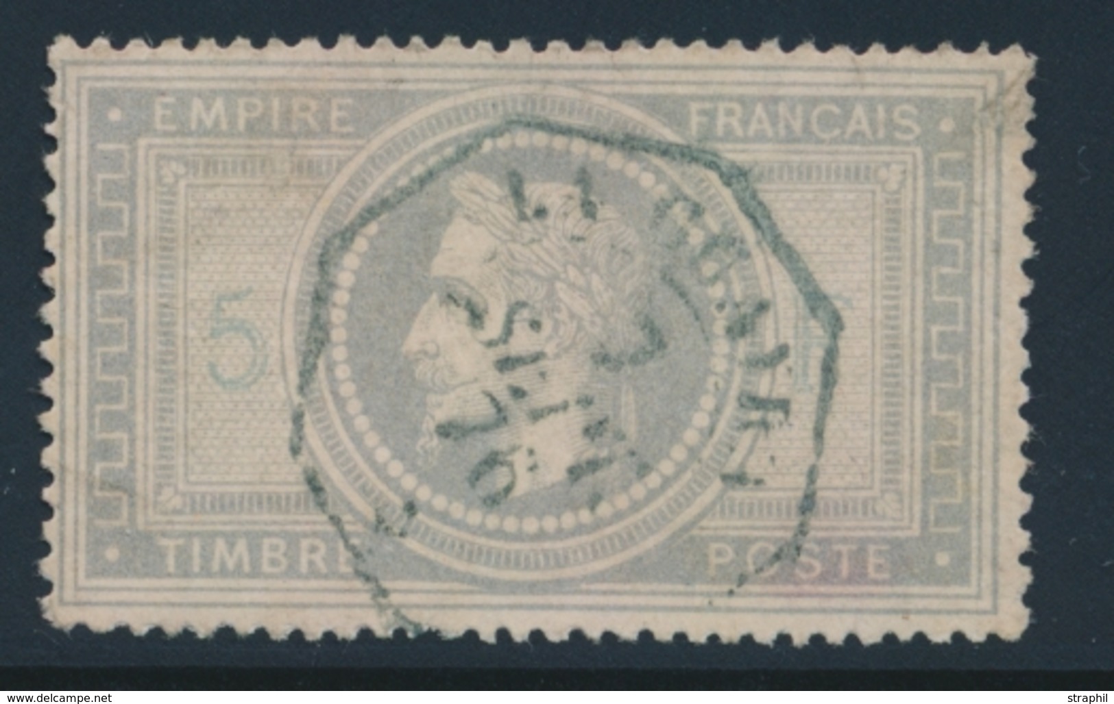 O NAPOLEON LAURE - O - N°33 - Obl. Bleue - Replaqué - Asp. TB - 1863-1870 Napoléon III. Laure