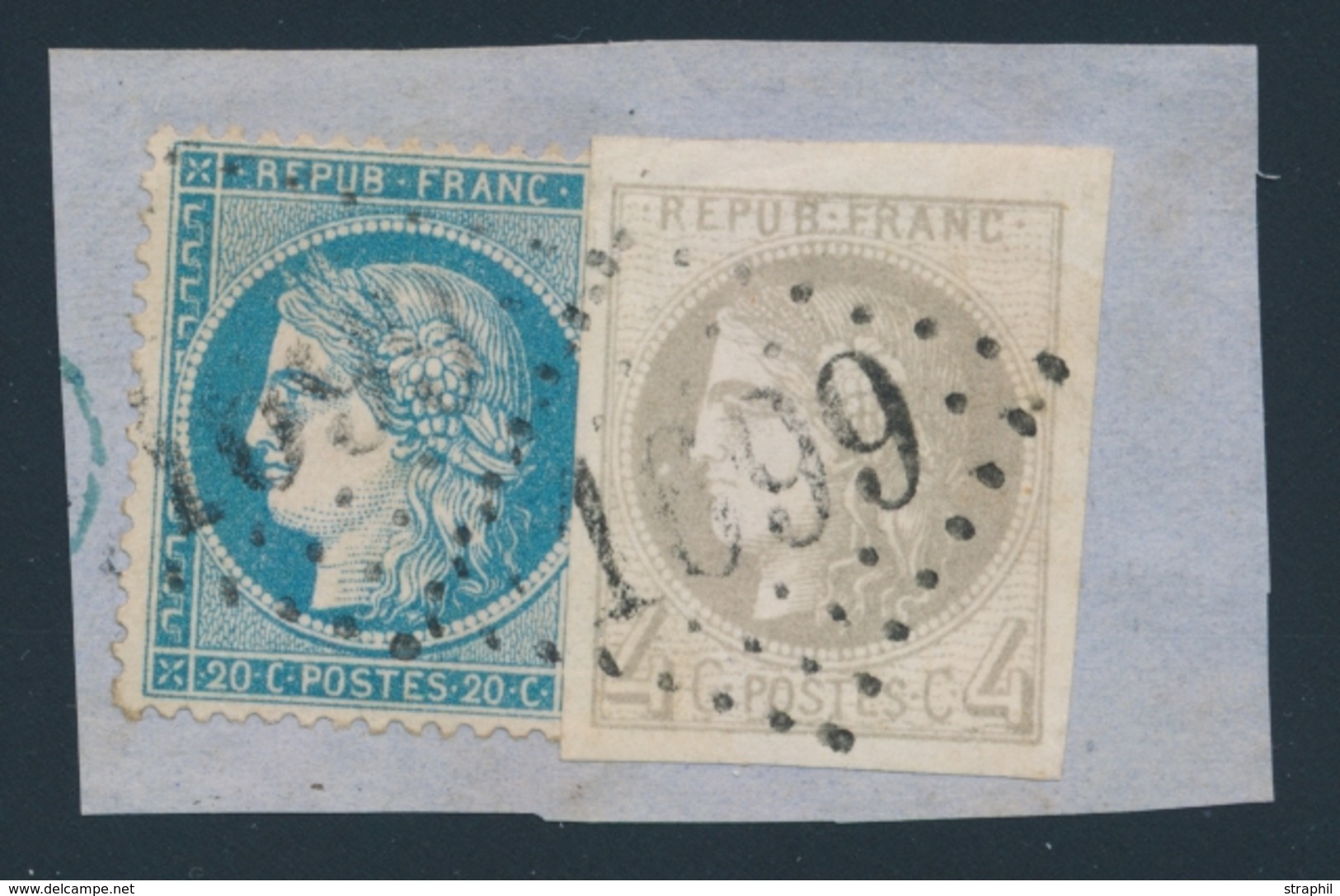 F SIEGE DE PARIS (1870) - F - N°37 + N°41B (superbe) Obl GC 1699 - TB/SUP - 1870 Siège De Paris