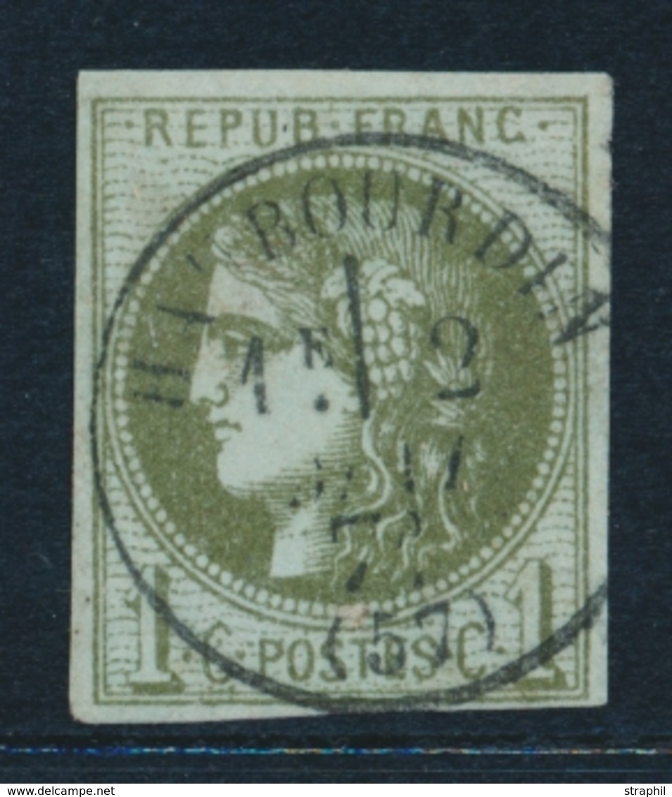 O EMISSION DE BORDEAUX  - O - N°39C - Report 3 -belle Oblit. T.16 - TB - 1870 Bordeaux Printing