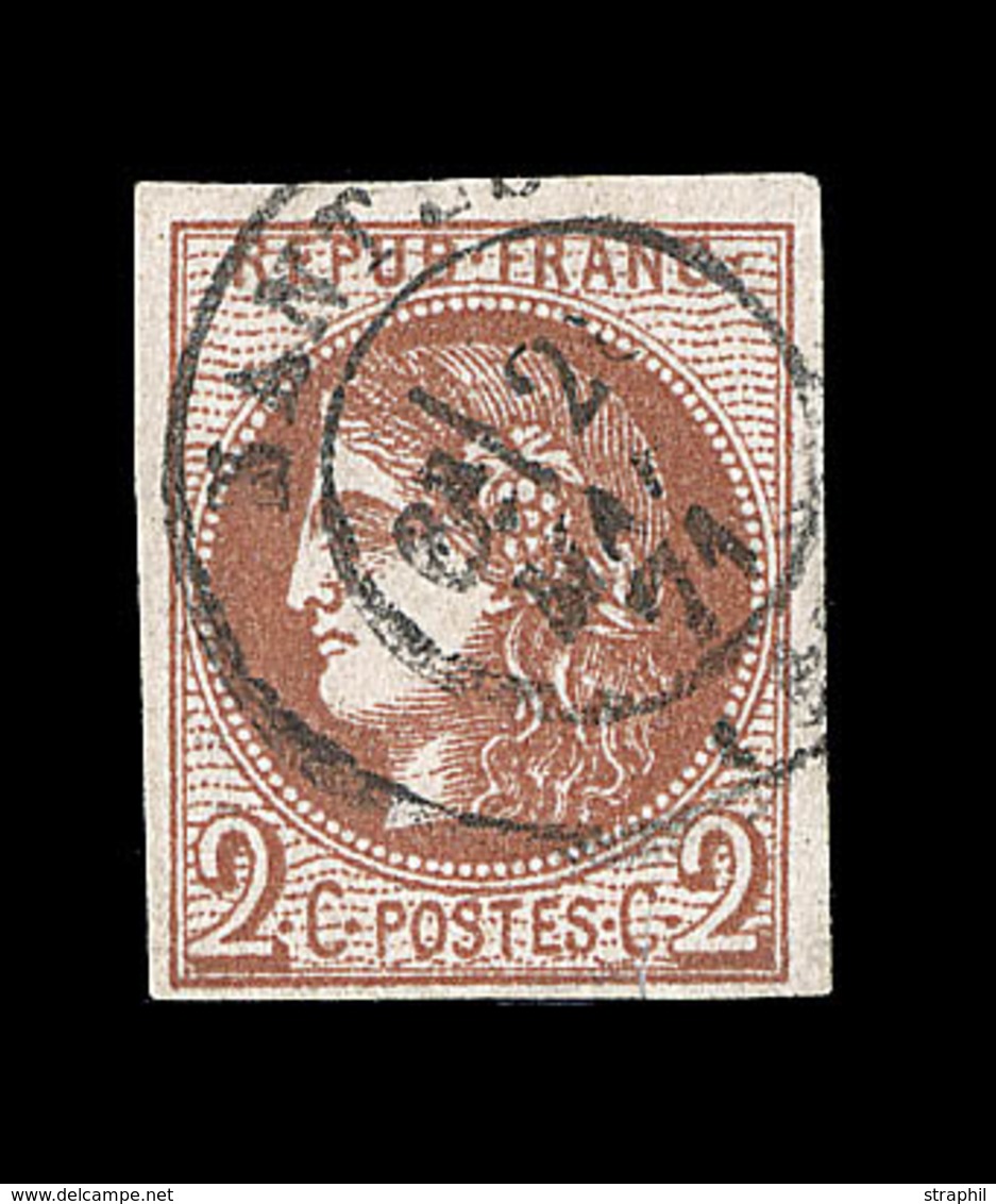 O EMISSION DE BORDEAUX  - O - N°40B - Obl Càd - TB - 1870 Bordeaux Printing