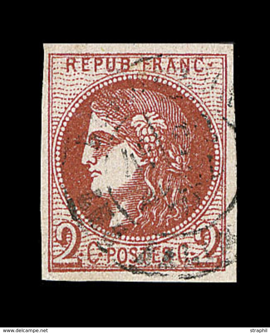 O EMISSION DE BORDEAUX  - O - N°40Bf - Brique Foncé - Signé Calves/Baudot - TB - 1870 Bordeaux Printing