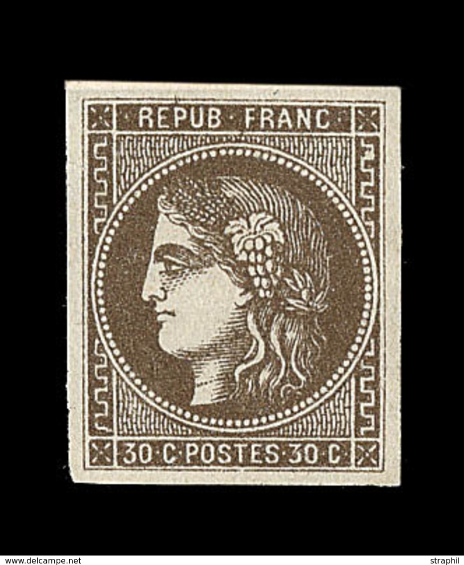 ** EMISSION DE BORDEAUX  - ** - N°47d - 30c Brun Foncé - Signé Cabany/Calves - TB - 1870 Emission De Bordeaux