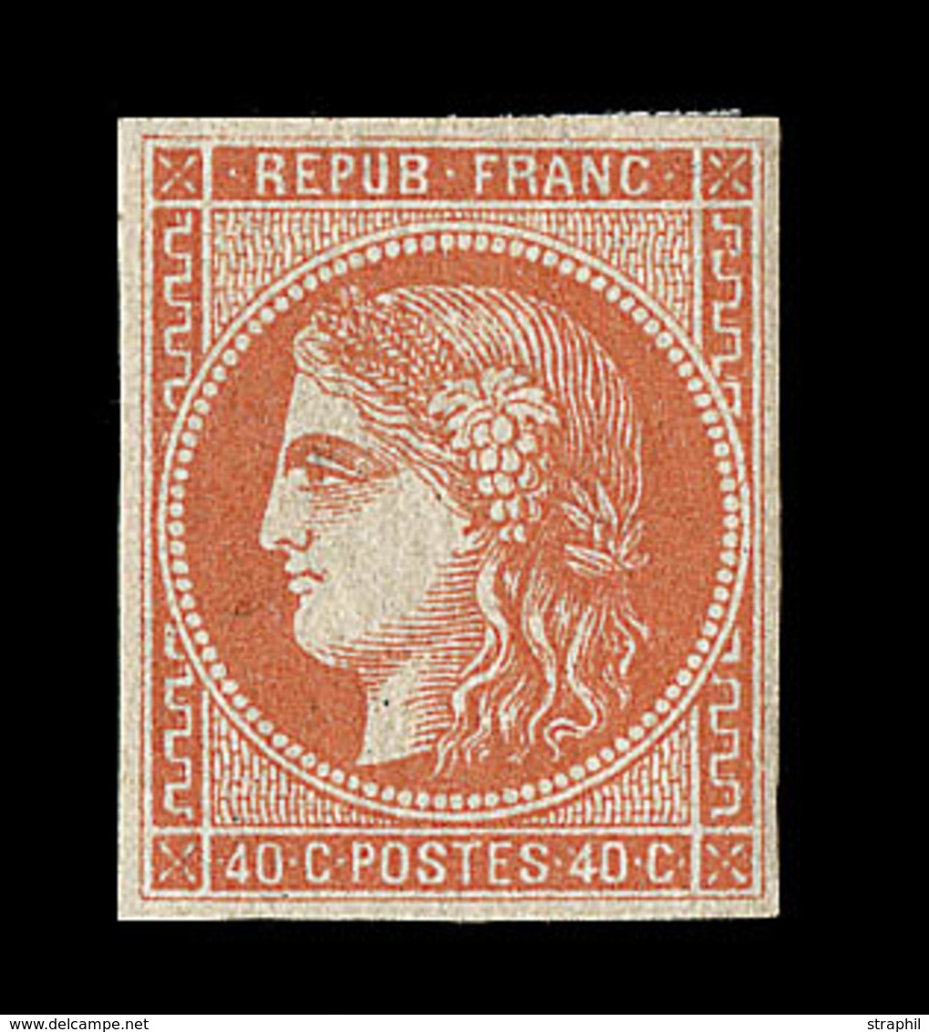 * EMISSION DE BORDEAUX  - * - N°48 - 40c Orange - Signé Thiaude - TB - 1870 Emission De Bordeaux