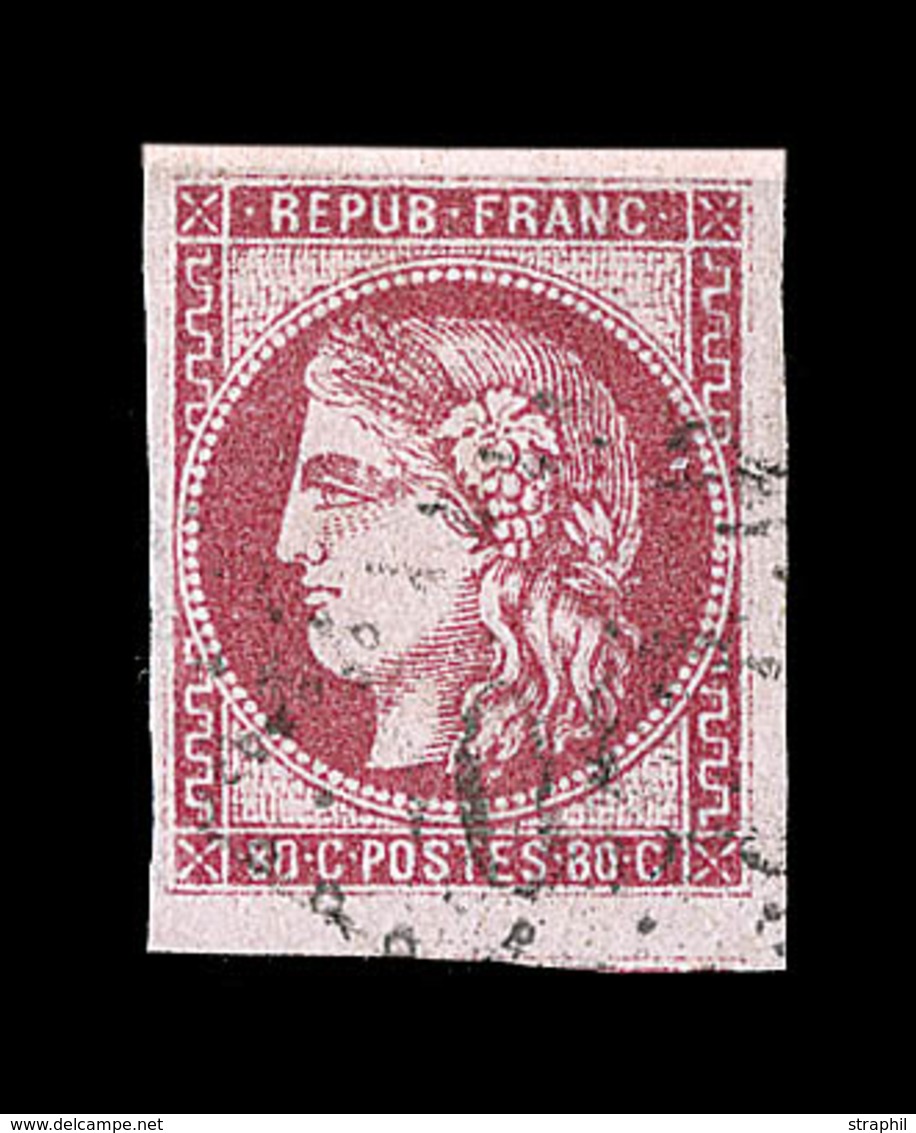 O EMISSION DE BORDEAUX  - O - N°49 - Filet Voisin - 3 Belles Marges - TB - 1870 Bordeaux Printing