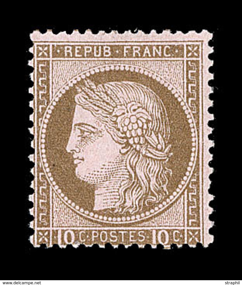 * CERES III ème REPUBLIQUE - * - N°54 - 10c Brun S/rose - Signé Marchand - TB - 1871-1875 Cérès