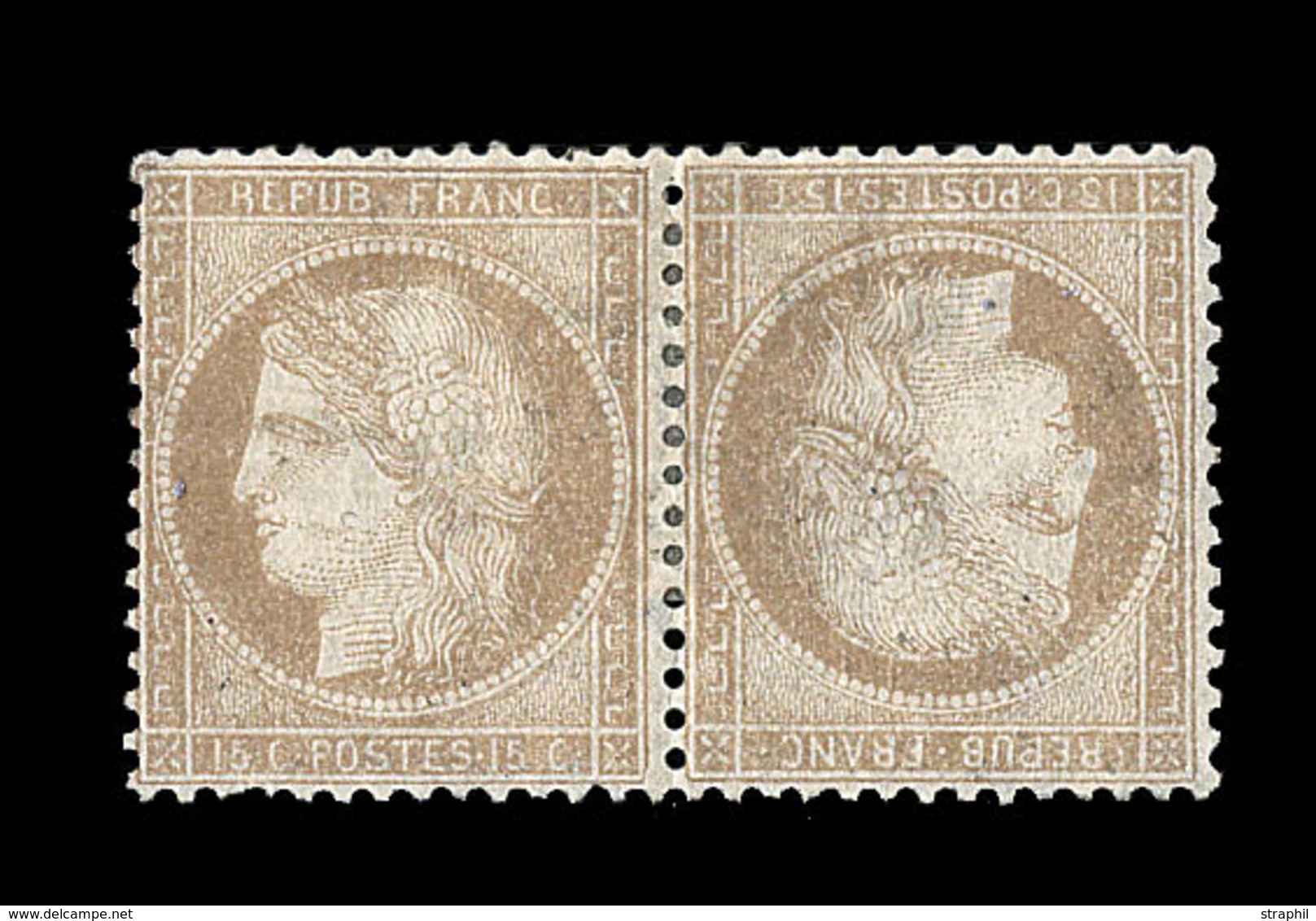 * CERES III ème REPUBLIQUE - * - N°59b - Tête-Bêche - Signé Calves - Belle Pièce - TB - 1871-1875 Ceres