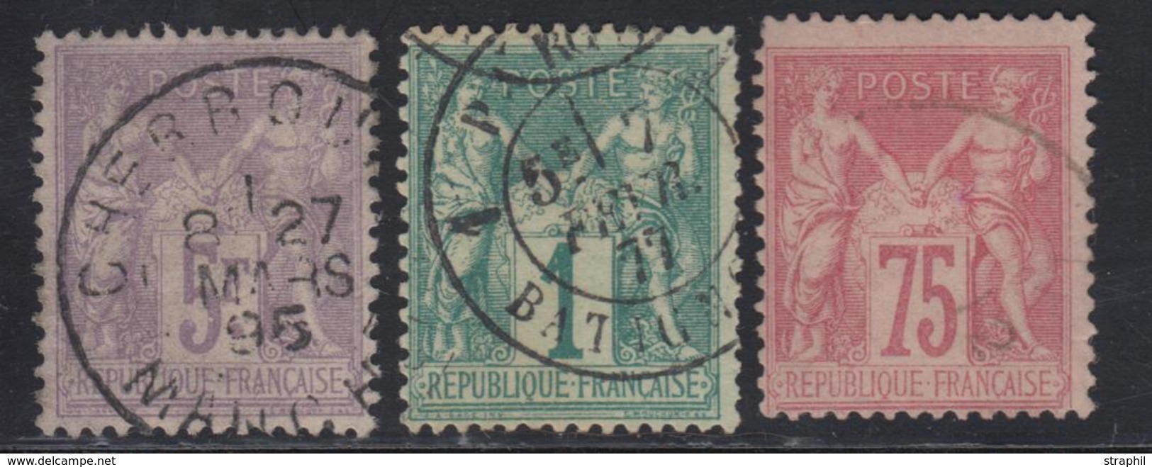 O TYPE SAGE - O - N°61, 81, 95 - 3 Valeurs - TB - Standard Postcards & Stamped On Demand (before 1995)