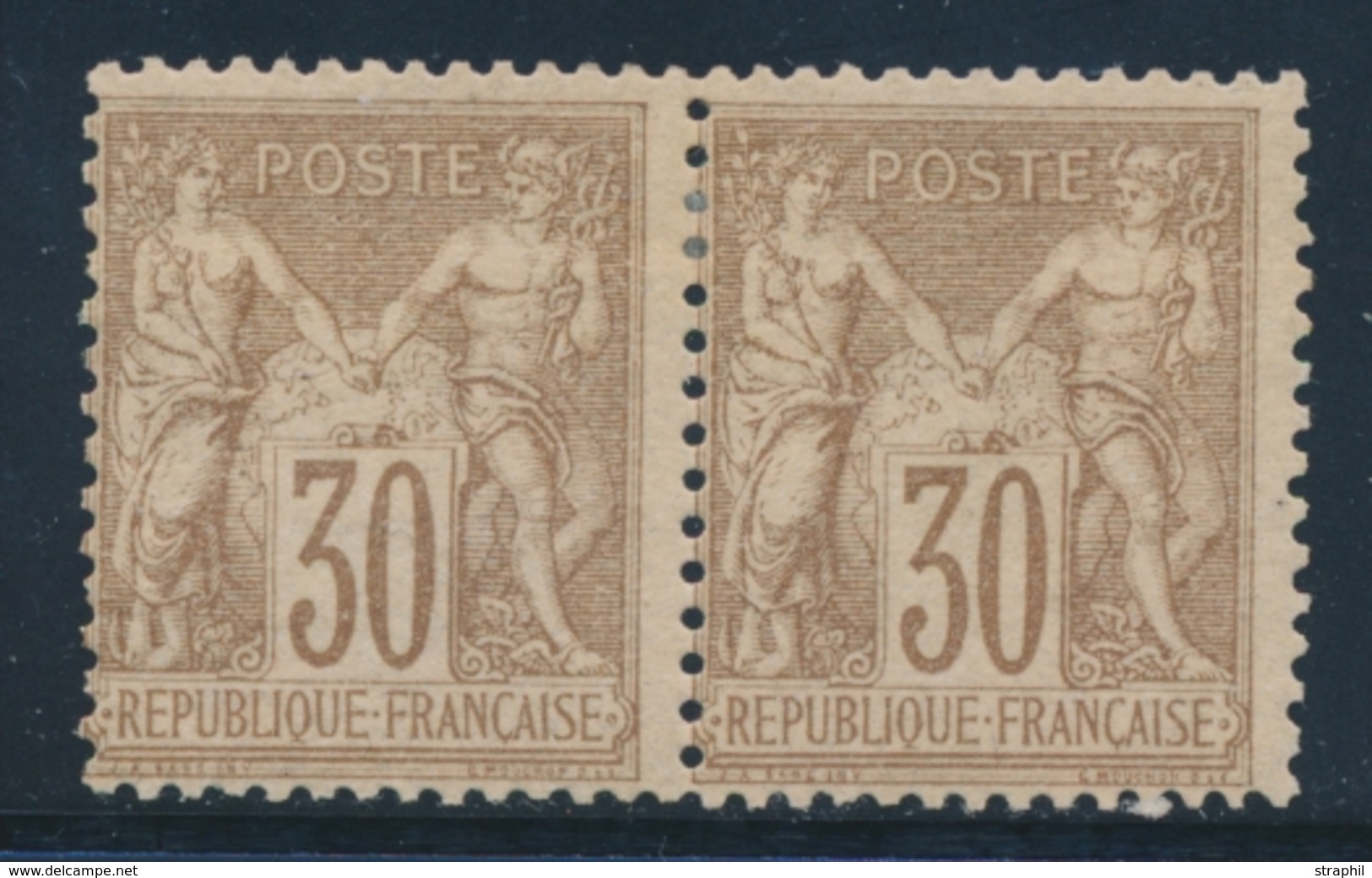 ** TYPE SAGE - ** - N°69 - Paire - 30c Brun - TB - Cartes Postales Types Et TSC (avant 1995)