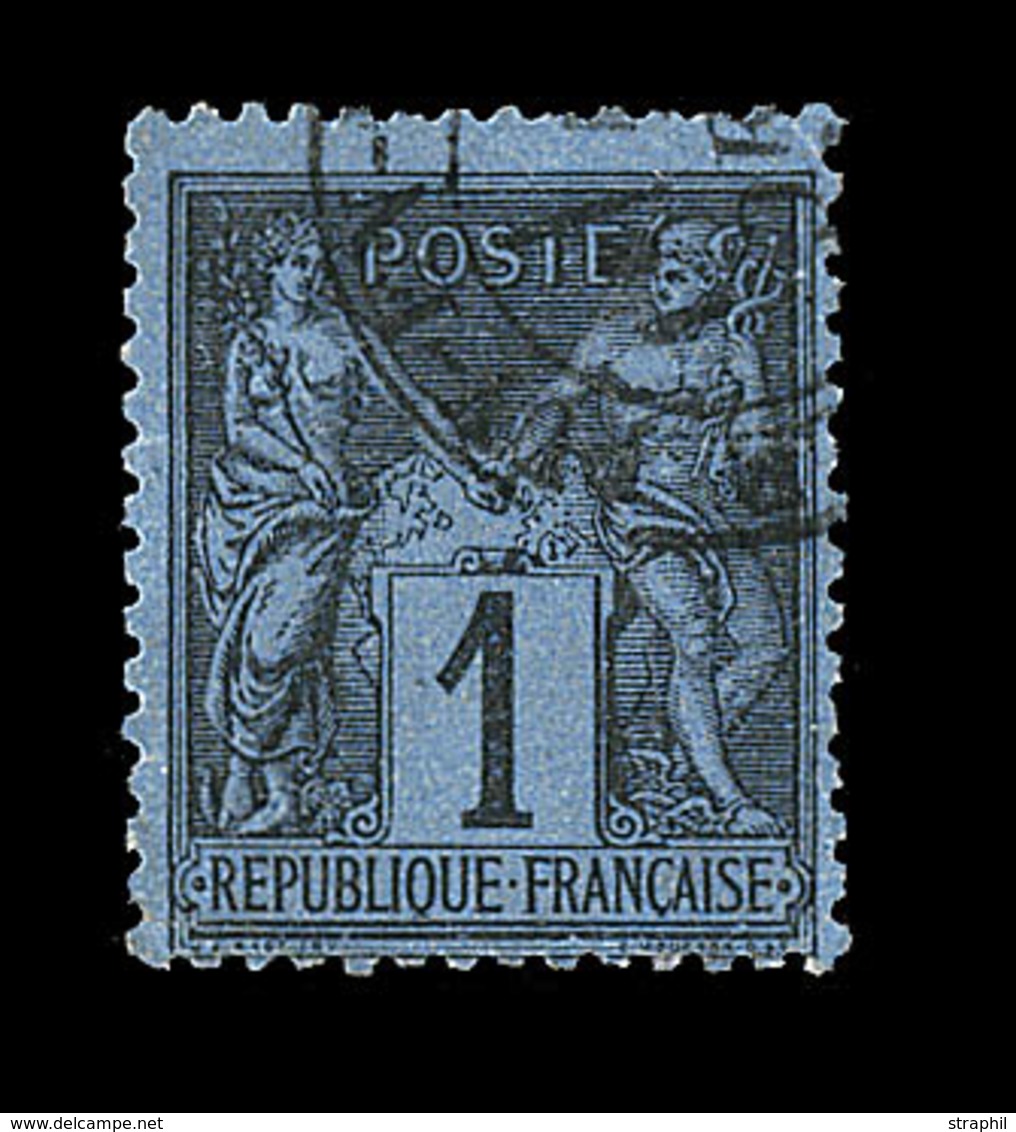 O TYPE SAGE - O - N°84 - 1c Noir S/Bleu De Prusse - TB - Standard- Und TSC-AK (vor 1995)