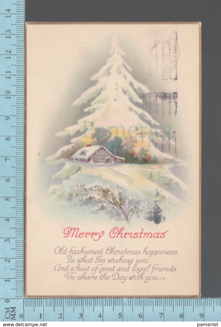 CPA -Merry Christmas ,  Old Fashion Happiness,Cover Montreal P. Quebec 1922 On A  Canada Twin Stamp # 105 - Autres & Non Classés