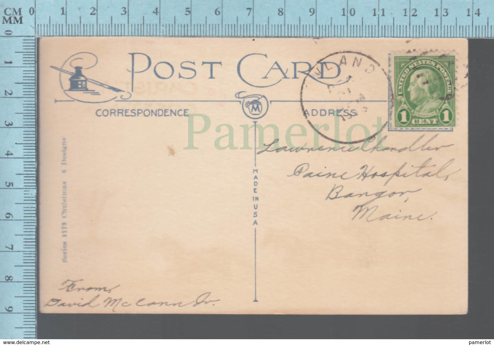 CPA - Merry Christmas, Diligence ,Cover Detroit Mich. C:1920  On A USA Stamp - Autres & Non Classés