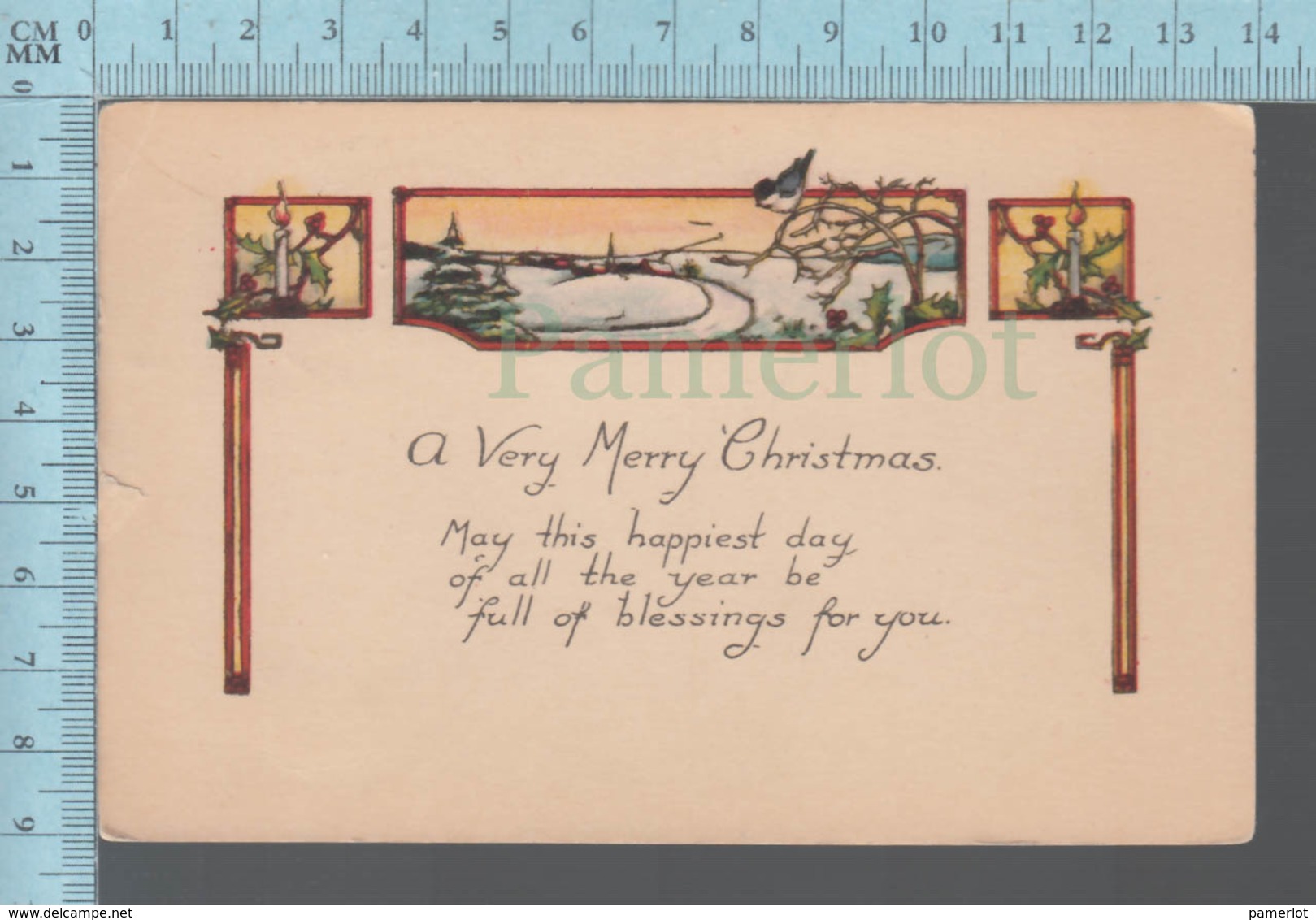 CPA - Very Merry Christmas, Candle ,Used In 1926 On A USA Stamp - Autres & Non Classés