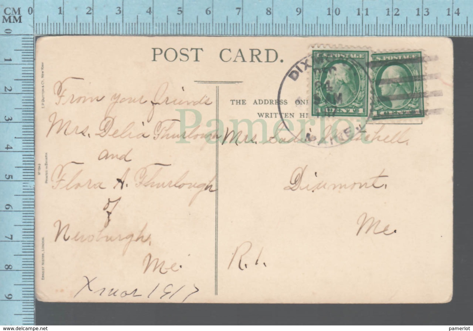 CPA - Christmas Joys Be Thine, Cover Dixmont Maine 1917 On A USA Stamp - Autres & Non Classés